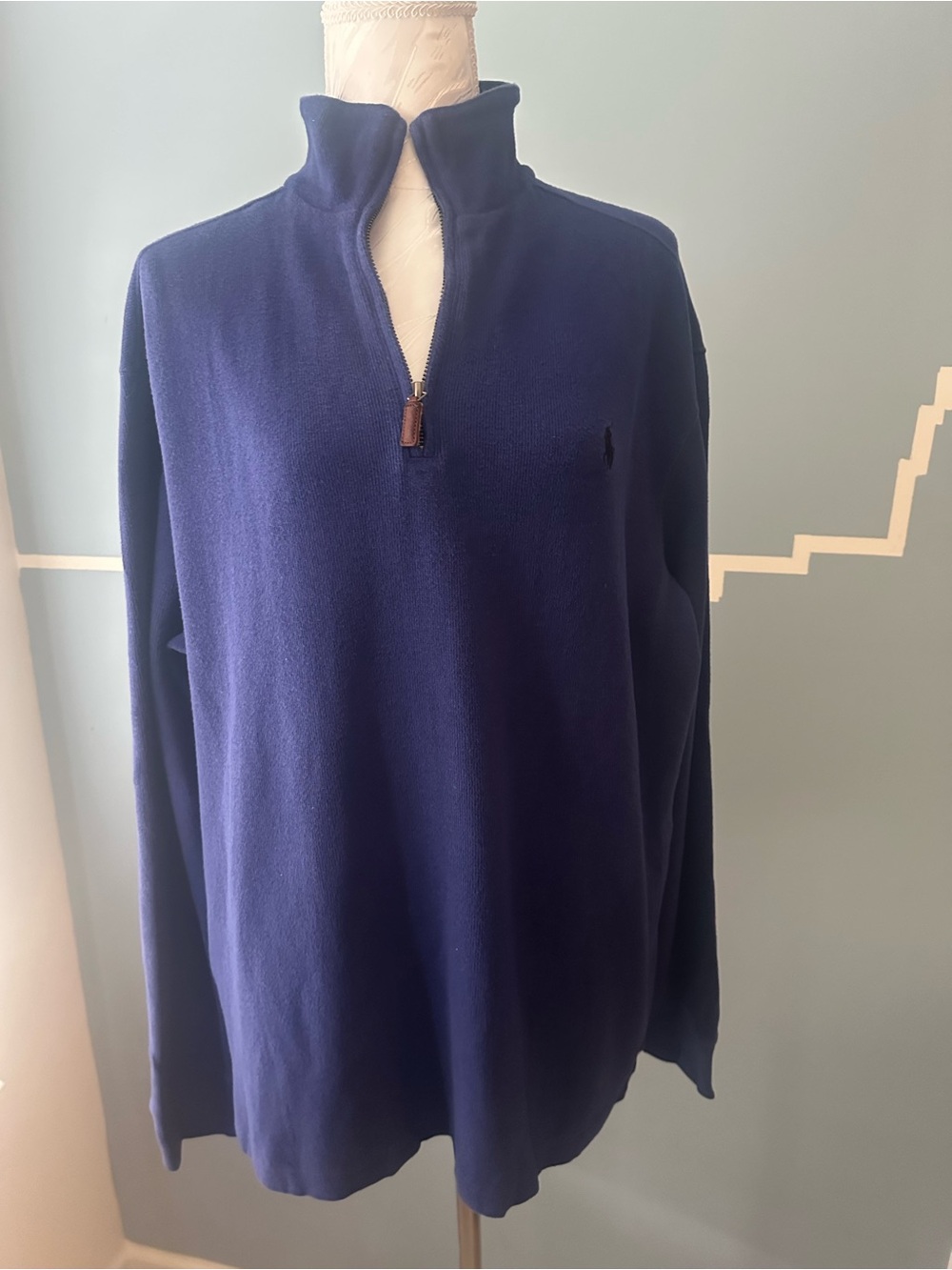 Polo by Ralph Lauren Navy Half-Zip Pullover Sweater